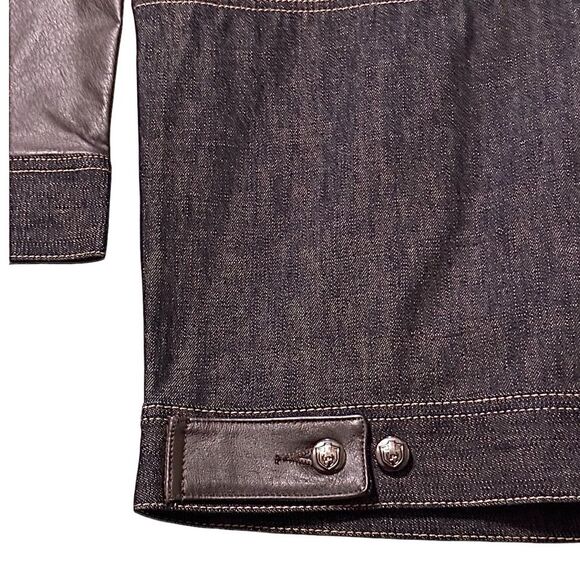 Phat Farm Vtg Denim Jean Jacket Men’s XXL Trucker Dark Wash Y2K Hip Hop Style - Picture 5 of 10